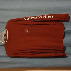 Vineyard Vines long sleeve crimson long sleeve whale logo T